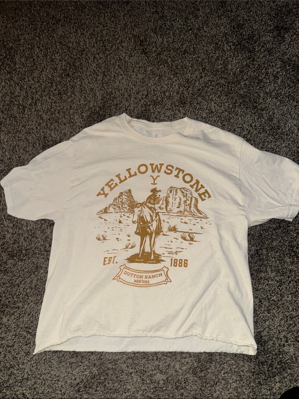 Yellowstone Graphic Tee - White with Gold Print